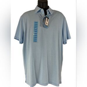 Members Mark Cotton Blend Striped Blue White Polo Size Large NWT